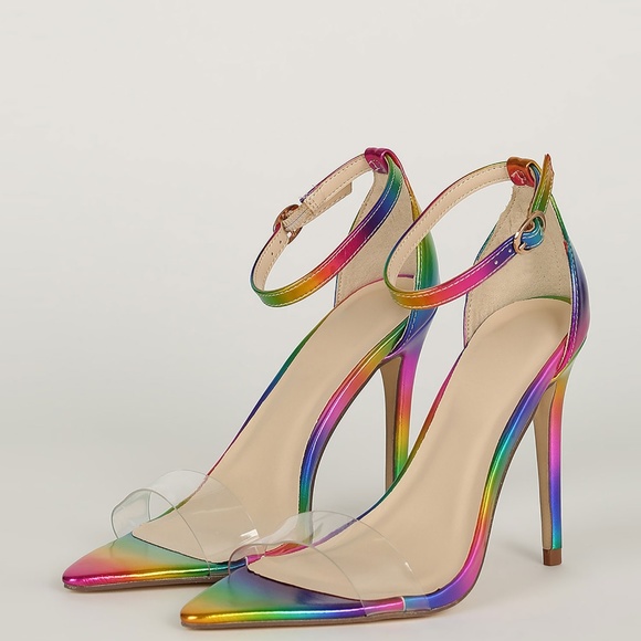 rainbow clear sandals